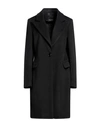 Yes London Woman Coat Black Size 10 Polyester, Viscose