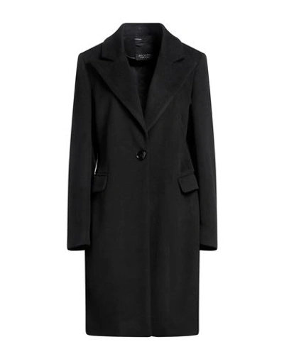 Yes London Woman Coat Black Size 10 Polyester, Viscose