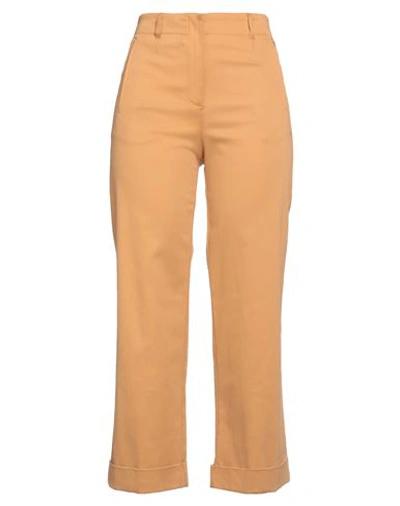 Kaos Woman Pants Camel Size 10 Cotton, Elastane In Beige