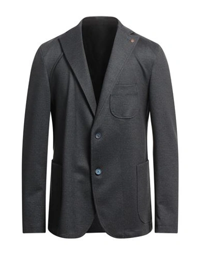 Barbati Man Suit Jacket Steel Grey Size 38 Polyester, Viscose, Elastane