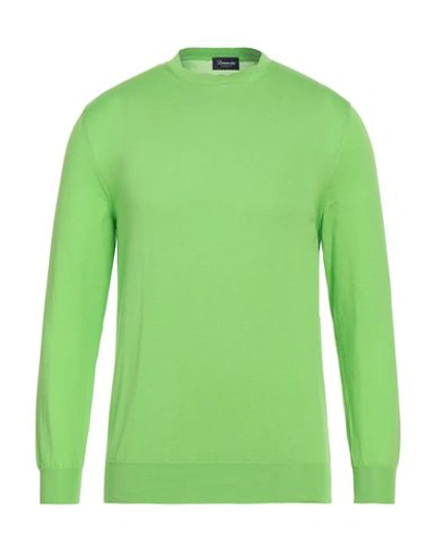 Drumohr Man Sweater Light Green Size 40 Cotton