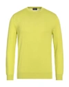 Drumohr Man Sweater Ocher Size 44 Lambswool In Green