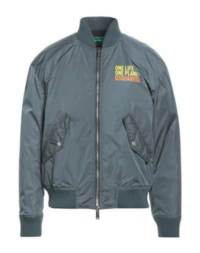 Dsquared2 Man Jacket Pastel Blue Size 40 Polyamide In Blue