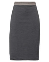 Brunello Cucinelli Woman Midi Skirt Steel Grey Size 8 Virgin Wool, Elastane, Cotton, Mohair Wool, Sy In Grey