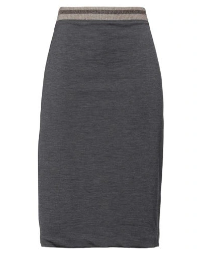 Brunello Cucinelli Woman Midi Skirt Steel Grey Size 8 Virgin Wool, Elastane, Cotton, Mohair Wool, Sy