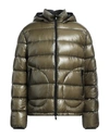 Herno Drawstring Hooded Down Jacket In Green