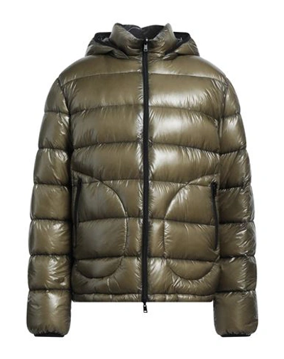 Herno Drawstring Hooded Down Jacket In Green
