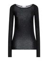 Patrizia Pepe Woman T-shirt Black Size 2 Viscose, Polyamide, Cashmere, Elastane