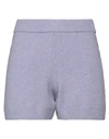 Vicolo Woman Shorts & Bermuda Shorts Light Purple Size Onesize Wool, Polyamide, Elastane In Purple