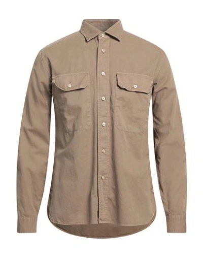 Xacus Man Shirt Sand Size 15 ¾ Cotton In Beige