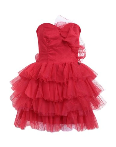 Gaelle Paris Gaëlle Paris Woman Short Dress Red Size 4 Polyamide, Viscose