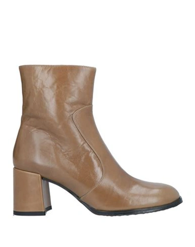 Bruno Premi Woman Ankle Boots Sand Size 9 Bovine Leather In Beige