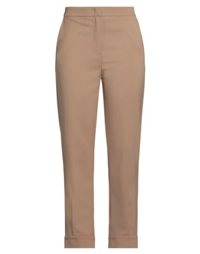 Beatrice B Beatrice .b Woman Pants Camel Size 8 Polyester, Wool, Elastane In Beige