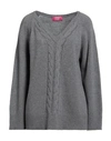 Vdp Club Woman Sweater Grey Size 10 Virgin Wool, Cashmere