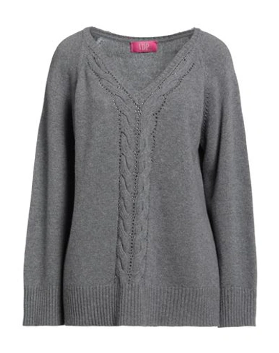 Vdp Club Woman Sweater Grey Size 10 Virgin Wool, Cashmere