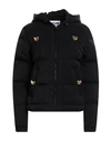 Moschino Quilted Shell Hooded Jacket In Black