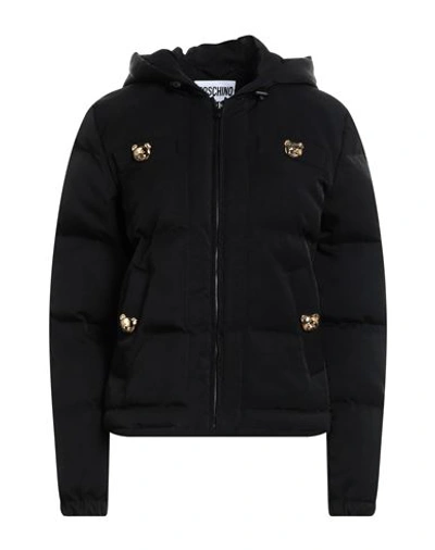MOSCHINO MOSCHINO COUTURE WOMAN PUFFER BLACK SIZE 6 POLYAMIDE