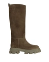 Gia X Pernille Teisbaek Woman Knee Boots Military Green Size 8 Soft Leather In Green