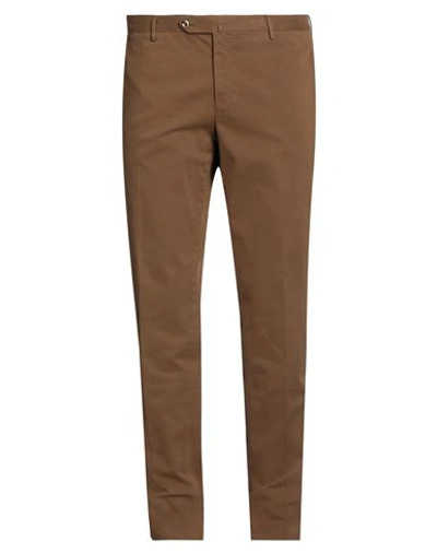 Pt Torino Man Pants Brown Size 44 Cotton, Elastane In Brown
