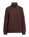 Carhartt Woman Turtleneck Brown Size Xs Acrylic, Viscose, Wool In Brown