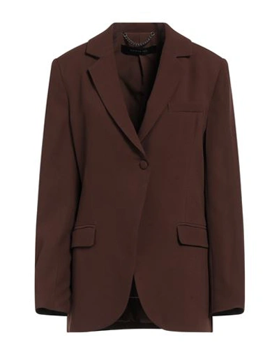 Shop Federica Tosi Woman Blazer Brown Size 8 Acetate, Viscose