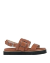 Peserico Woman Sandals Brown Size 7 Soft Leather In Brown