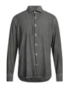 Brooksfield Man Shirt Lead Size 17 Cotton In Grey