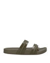 Ancient Greek Sandals Meli Double-strap Slides In Green