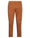 Yan Simmon Man Pants Tan Size 34 Cotton, Elastane In Brown