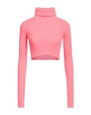 Laneus Cropped Roll-neck Jumper In Pink