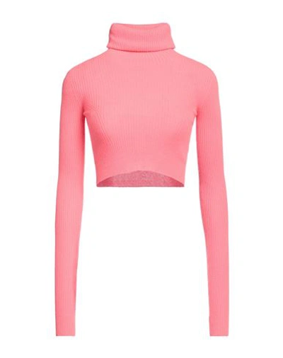 Laneus Cropped Roll-neck Jumper In Pink