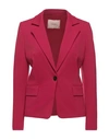 Twinset Woman Blazer Fuchsia Size 4 Viscose, Polyamide, Elastane In Pink