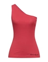 Karl Lagerfeld Woman Top Brick Size L Organic Cotton, Elastane In Red
