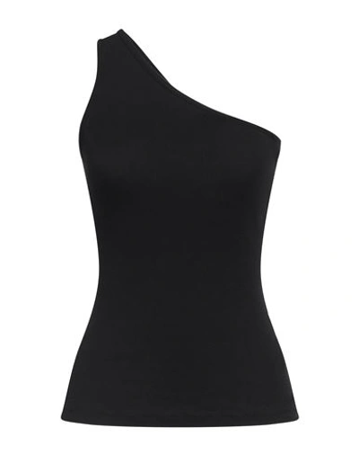 Karl Lagerfeld Woman Top Black Size S Organic Cotton, Elastane