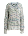 Isabel Marant Woman Sweater Pastel Blue Size 10 Viscose, Cotton, Polyamide, Metallic Fiber
