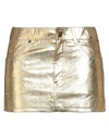 Saint Laurent Woman Mini Skirt Gold Size 4 Lambskin