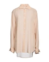 Maison Margiela Woman Shirt Camel Size 6 Silk In Beige