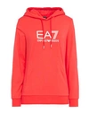 Ea7 Woman Sweatshirt Red Size S Cotton, Elastane