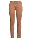 Fifty Four Woman Pants Camel Size 29 Cotton, Elastane In Beige