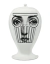 Fornasetti Capitello Face-print Vase Black/white In White