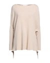 Vicolo Woman Sweater Sand Size Onesize Viscose, Polyamide In Beige
