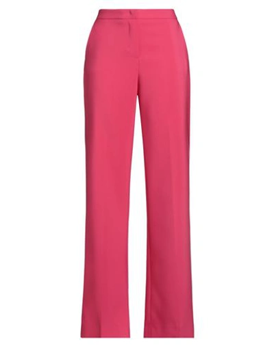 Exte Woman Pants Fuchsia Size 8 Polyester, Elastane In Pink