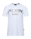 Plein Sport Man T-shirt White Size L Cotton, Elastane