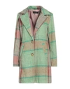 Vanessa Scott Woman Coat Light Green Size S Polyester, Wool