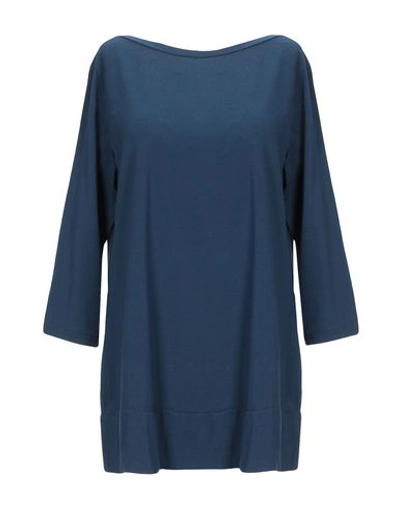 Rossopuro Woman T-shirt Midnight Blue Size Xl Cotton, Elastane In Blue