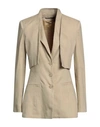 Alberta Ferretti Woman Suit Jacket Beige Size 4 Linen, Polyester, Elastane