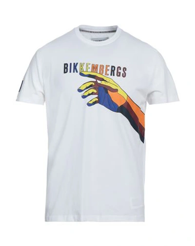Bikkembergs Man T-shirt White Size M Cotton, Elastane