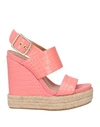 Shop Twinset Woman Sandals Salmon Pink Size 7 Leather
