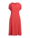 Emporio Armani Woman Midi Dress Coral Size 12 Silk In Red