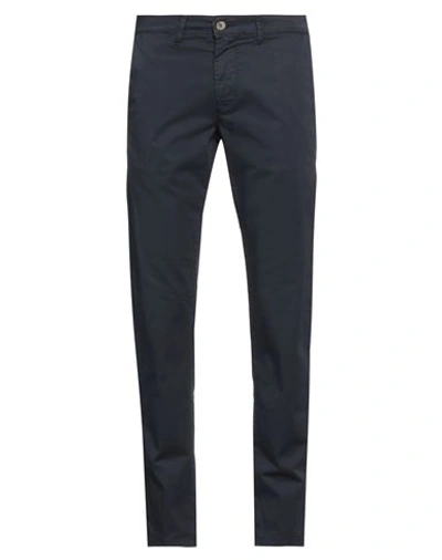 Stilosophy Man Pants Navy Size 28 Cotton, Elastane In Navy Blue